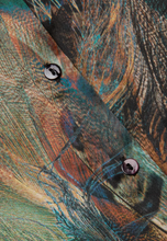 Load image into Gallery viewer, Tyler Silk Blouse Teal Multi Mixed Feathers