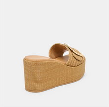Load image into Gallery viewer, Jilian Wedges Raffia Mocha