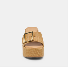 Load image into Gallery viewer, Jilian Wedges Raffia Mocha