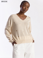 Sea Embroidery V Neck Cygnet