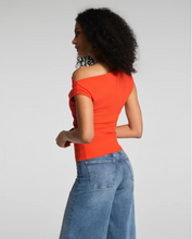 Load image into Gallery viewer, Ribbed Knit Ruched Ott-The-Shoulder Top