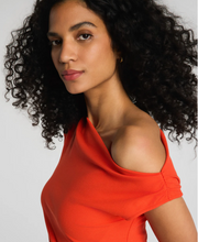 Load image into Gallery viewer, Ribbed Knit Ruched Ott-The-Shoulder Top