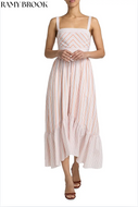 Nadia Stripe Midi Dress Sunset
