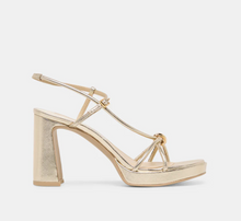 Load image into Gallery viewer, Odete Heels Gold Leather