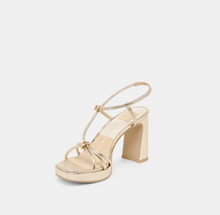 Load image into Gallery viewer, Odete Heels Gold Leather