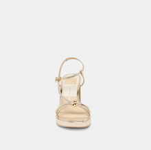 Load image into Gallery viewer, Odete Heels Gold Leather
