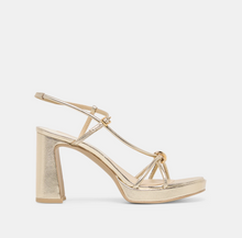Load image into Gallery viewer, Odete Heels Gold Leather
