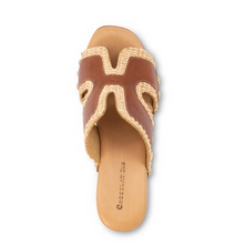 Load image into Gallery viewer, Mae Platform Raffia Wedge Brown