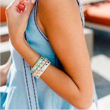 Load image into Gallery viewer, Geometric Stretch Bracelet Sea Foam