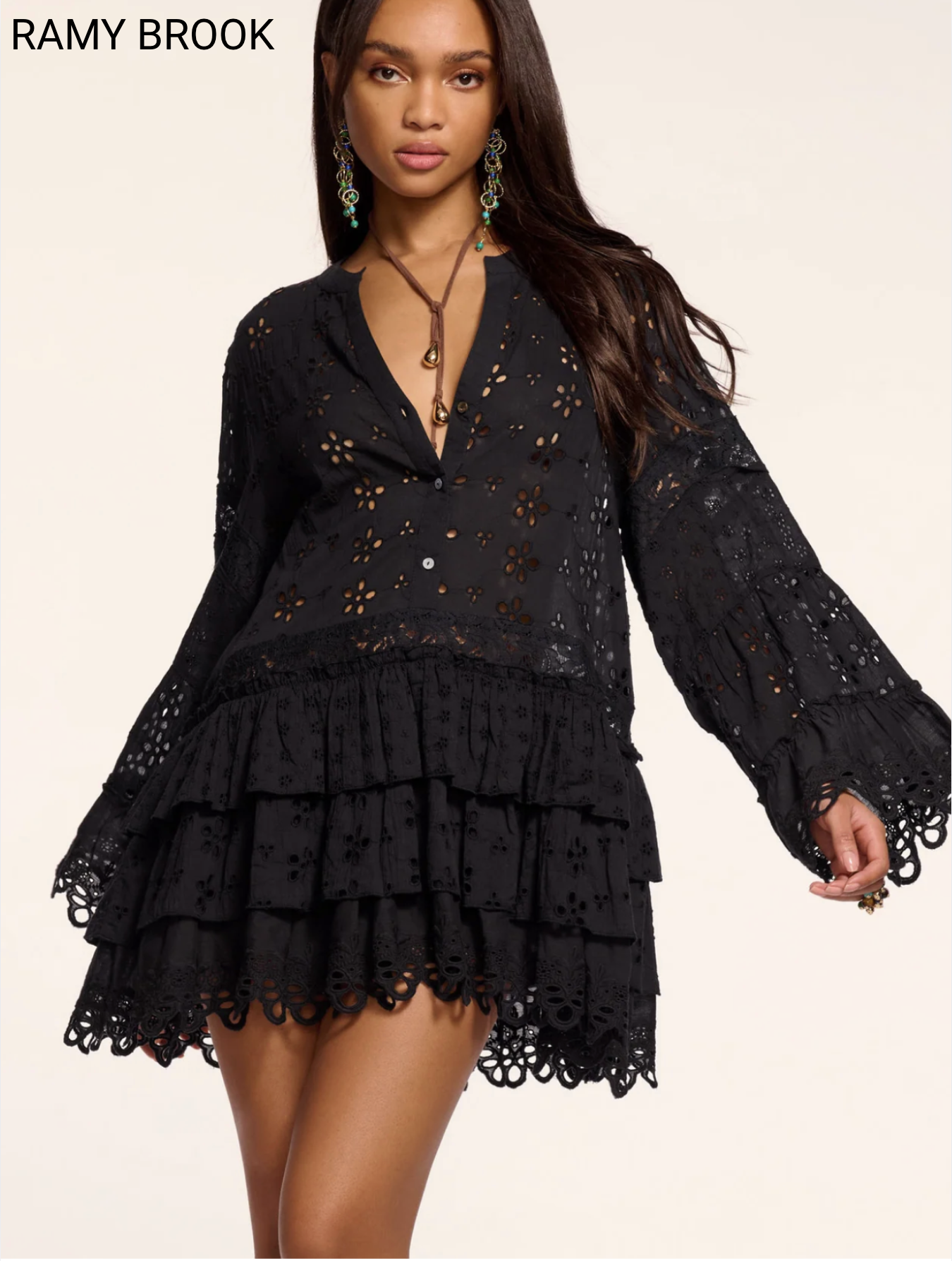 ramy brook black dress Orion Strapless Midi in This stunning floor length gown offers a flattering and snug fit thanks to the stretch satin fabrication Ramy Brook Sami Paillette Plunging