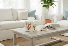 Load image into Gallery viewer, Red Coral Tissue Box