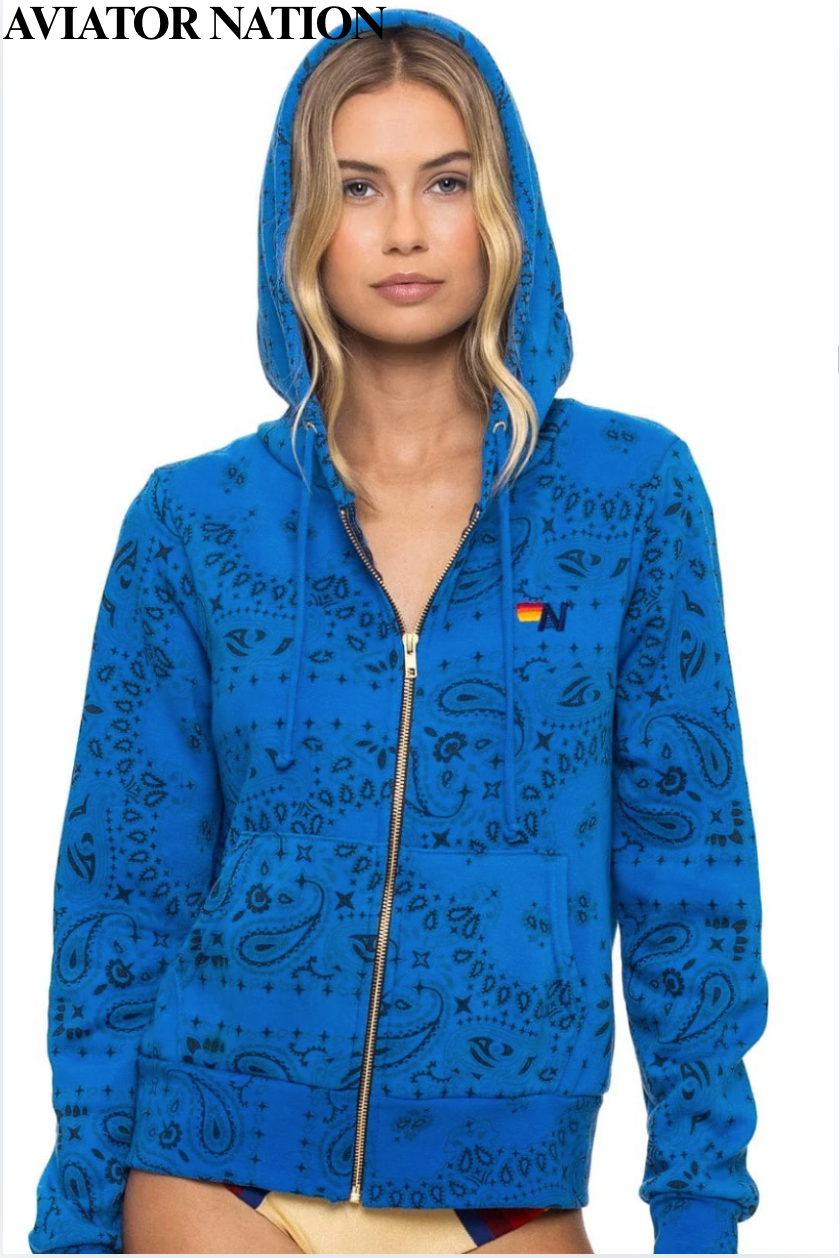 Bandana Zip Hoodie Blue | The Blue Collection – The Blue Collection