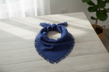Load image into Gallery viewer, Cashmere Distressed Triangle Scarf Royal