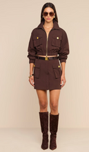Load image into Gallery viewer, Norene Windbreaker Mini Skirt Dark Java