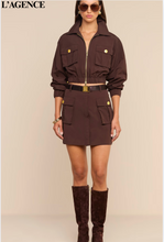 Load image into Gallery viewer, Norene Windbreaker Mini Skirt Dark Java