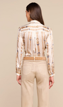 Load image into Gallery viewer, Tyler Silk Stripe Belt Print Blouse Ecru
