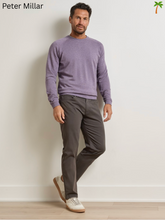 Load image into Gallery viewer, Men's charcoal gray sateen 5-pocket pants with slim straight leg fit