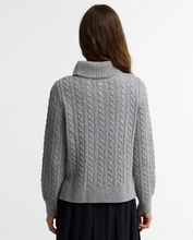 Load image into Gallery viewer, Barbour Ambleside Cable-Knit Sweater featuring turtleneck collar and textured cable pattern, back view