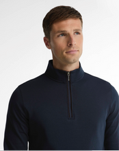 Load image into Gallery viewer, Man wearing Barbour Guy Half Zip pullover with quarter-zip collar detail