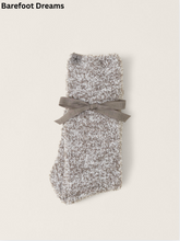 Load image into Gallery viewer, Barefoot Dreams fluffy heathered cozy socks folded and tied with a ribbon bow