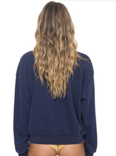 Load image into Gallery viewer, Aviator Nation Bolt Crew Relaxed Sweatshirt in navy blue, back view