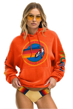 Load image into Gallery viewer, Aviator Nation Venice Pullover Hoodie featuring retro circular logo graphic and rainbow stripe details