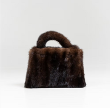 Load image into Gallery viewer, Luxurious mink fur handbag with structured silhouette and matching fur top handle