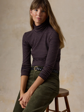 Load image into Gallery viewer, Faherty Stripe Turtleneck Wine