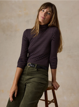 Load image into Gallery viewer, Faherty Stripe Turtleneck Wine