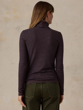 Load image into Gallery viewer, Faherty Stripe Turtleneck Wine