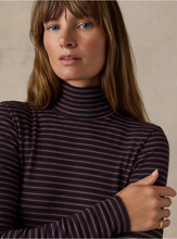 Load image into Gallery viewer, Faherty Stripe Turtleneck Wine