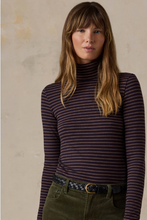 Load image into Gallery viewer, Faherty Stripe Turtleneck Wine