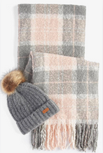 Load image into Gallery viewer, Barbour Saltburn Beanie &amp; Scarf Set Grey Rose