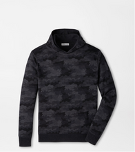 Load image into Gallery viewer, Peter Millar black camo knit pullover hoodie with tonal camouflage pattern