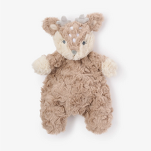 Load image into Gallery viewer, Soft plush fawn snuggler lovey toy with antlers and rosette textured body