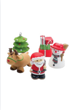 Load image into Gallery viewer, Elegant Baby Christmas Squirties Bath Toys featuring Santa, snowman, reindeer, tree, and gifts