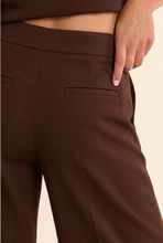 Load image into Gallery viewer, Wide leg tailored trousers with welt back pocket, shown from behind