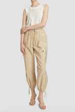 Load image into Gallery viewer, Cinq à Sept Nitsan khaki parachute cargo pants with drawstring waist and ankles