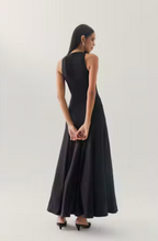 Load image into Gallery viewer, Hutch Keltie sleeveless black maxi dress with fitted bodice and flared skirt