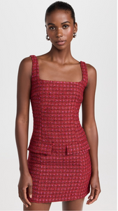 Amanda Uprichard Cecilie Tweed Dress Red