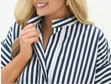 Load image into Gallery viewer, Margot Dress Navy Stripe