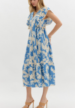 Load image into Gallery viewer, TBC Danna Midi Dress Cornflower Print