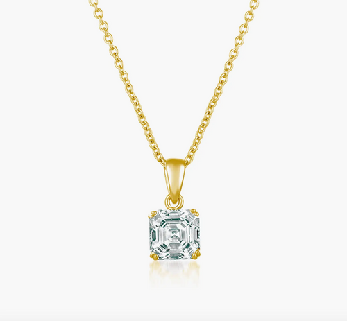 Asher Cut Solitaire Necklace 18K