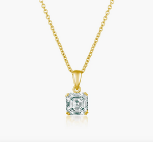 Asher Cut Solitaire Necklace 18K