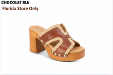 Load image into Gallery viewer, Mae Platform Raffia Wedge Brown