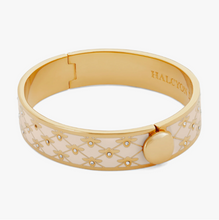 Load image into Gallery viewer, Bee Sparkle Trellis Hinged Bangle