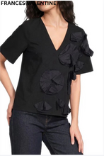 Load image into Gallery viewer, Schooner Black Flowers Poplin Top
