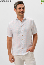 Load image into Gallery viewer, Linen Blend Short Sleeve Button Down Shirt