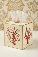 Load image into Gallery viewer, Red Coral Tissue Box