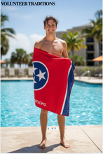 Load image into Gallery viewer, TN Tri Star Beach Towel Blue